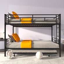 Load image into Gallery viewer, Bunk Bed Twin over Twin with Trundle Black,CPC Certified,No Box Spring Needed,Heavy Duty,Easy to assemble
