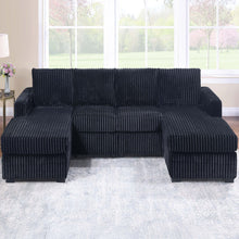Load image into Gallery viewer, U-Shaped Sectional Set With Cushion Back Armless Chairs Right And Left Arm Chaise
