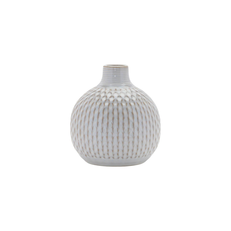 Bud Vases With Sculptural Details (Set of 4) - Natural / Off White