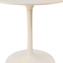 Load image into Gallery viewer, 30" Rounded Marble And Iron Pedestal Base Dining Table - White
