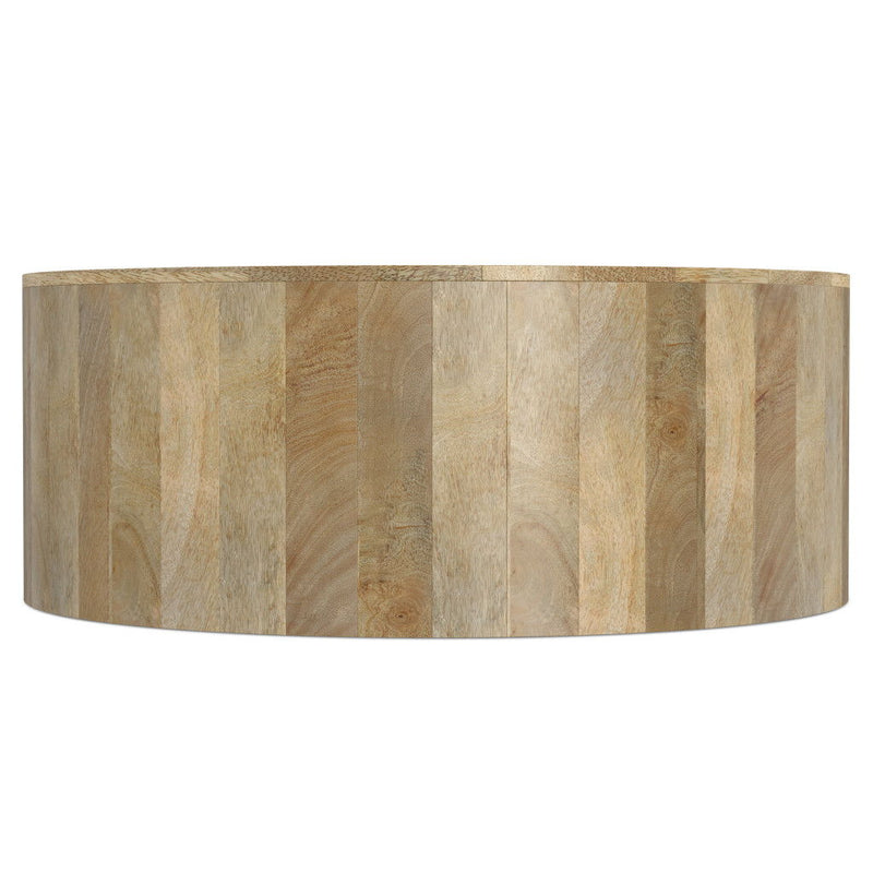 36" Solid Wood Round Solid Coffee Table - Natural