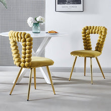 Load image into Gallery viewer, Modern Chair With Iron Tube Legs, Soft Cushions And Comfortable Backrest, Suitable For Dining Room, Living Room, Cafe, Hairball Back
