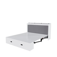 Load image into Gallery viewer, Full Murphy Bed With Storage Drawers, Charging Station, Foldable Panels, And Silent Swivel Wheels
