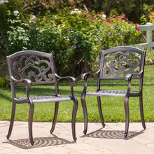 Load image into Gallery viewer, Cast Aluminum Dining Chair With Hand Crafted Details - Copper
