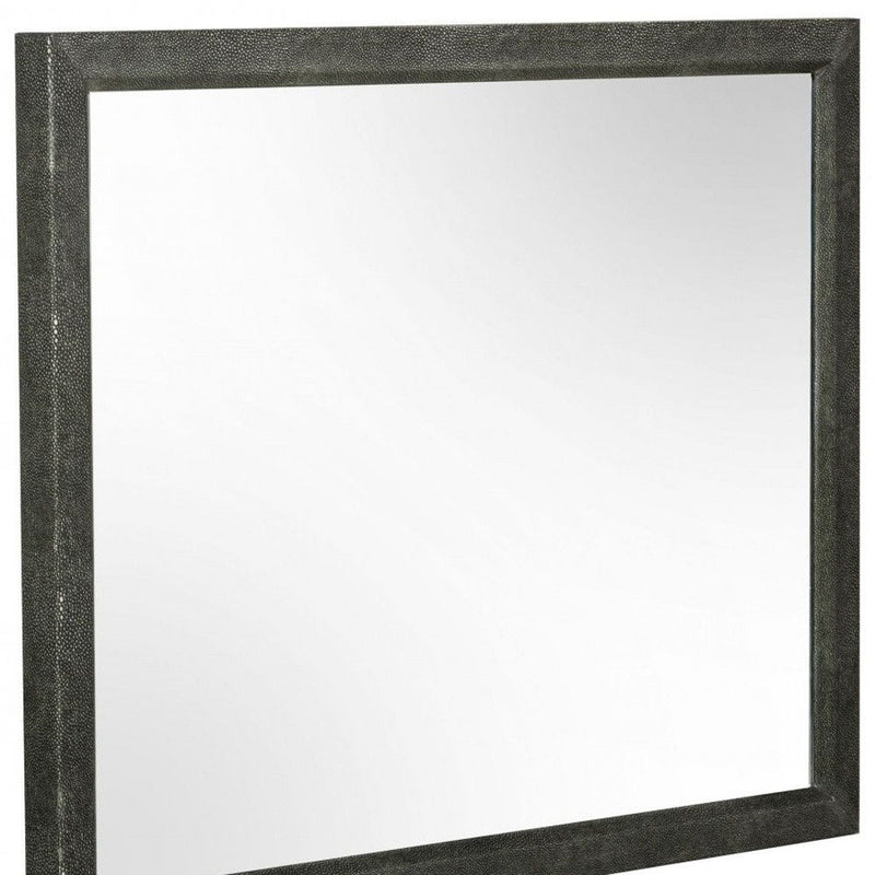 Shagreen Framed Dresser Mirror - Gray
