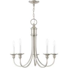 Load image into Gallery viewer, 22" Five Light Dimmable Chandelier With Shades - Nickel

