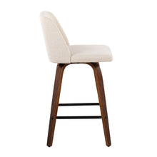Load image into Gallery viewer, Toriano - Mid Century Modern Fixed Height Counter Stool &amp; Square Footrest (Set of 2)

