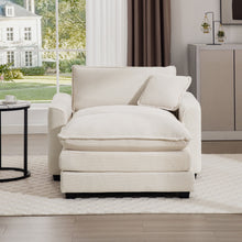 Load image into Gallery viewer, Classic Modern Comfortable Single Chair Deep Seat Sofa With Footstool
