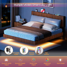Load image into Gallery viewer, Floating Bedstead With Charging Station And LED Lights
