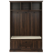 Load image into Gallery viewer, Hall Tree With 3 Hooks, Coat Hanger, Entryway Bench, Storage Bench, 3 In 1 Design
