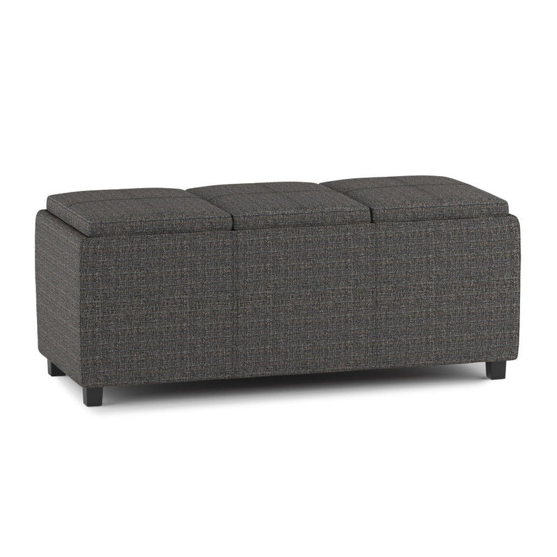 Ebony Upholstery Storage Ottoman - Dark Gray