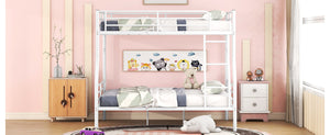 Full XL Over Queen Metal Bunk Bed, White