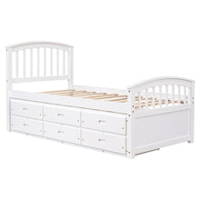 Load image into Gallery viewer, Platform Storage Bed Solid Wood Bed With 6 Drawers
