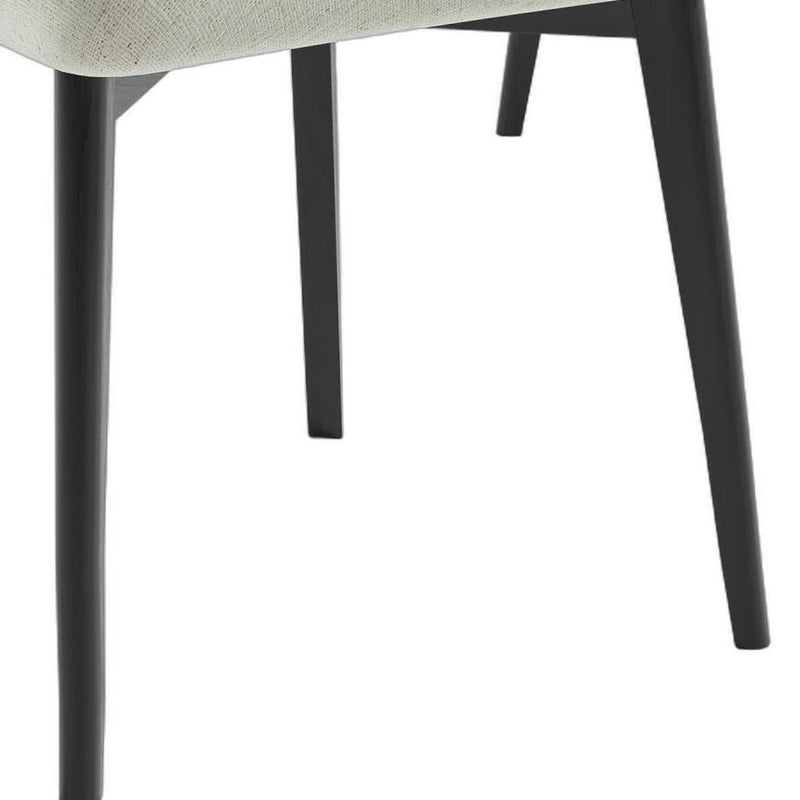 And Black Chenille And Wood Dining Side Chairs (Set of 2) - White