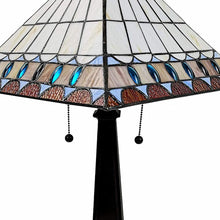 Load image into Gallery viewer, 22" Metal Two Light Candlestick Table Lamp With Empire Shade - Dark Brown / Off-White
