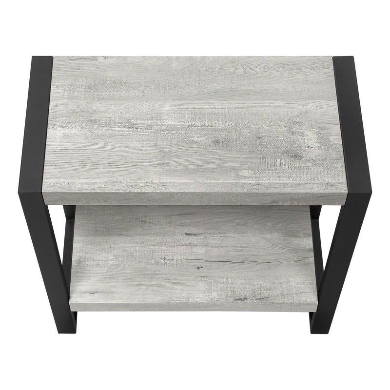 24" End Table With Shelf - Black And Gray