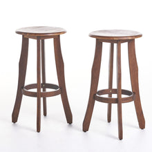 Load image into Gallery viewer, Primrose - Outdoor Acacia Wood Barstools With Foot Rest, (Set of 2) - Dark Brown
