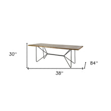 Load image into Gallery viewer, 84" Solid Wood And Metal Trestle Base Dining Table - Natural

