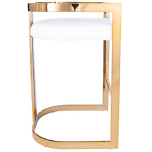 Load image into Gallery viewer, Iron Low Back Counter Height Bar Chair - White / Gold
