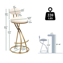 Load image into Gallery viewer, Bar Stools Upholstered Counter Height Barstools For Kitchen Island Modern Dining Chairs With Footrest (Set of 2)

