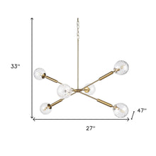 Load image into Gallery viewer, Sputnik Six Light Dimmable Chandelier With Shades - Gold / Clear
