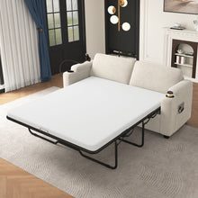 Load image into Gallery viewer, Corduroy Sleeper Sofa Loveseat Sofa With Full Size Mattress, 2 USB Ports, 2 Cup Holders, 2 Side Pockets And Phone Holder
