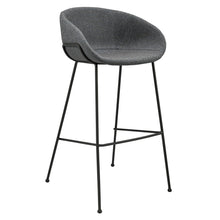 Load image into Gallery viewer, Steel Low Back Bar Height Bar Chairs (Set of 2) - Gray And Black
