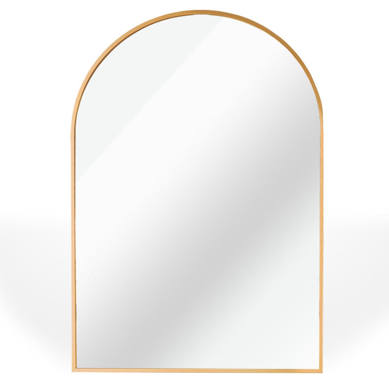 Aluminum Arch Framed Bathroom Vanity Mirror (756088) - Gold