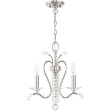 Load image into Gallery viewer, 18" Three Light Metal Dimmable Chandelier With Shades - Nickel / Clear

