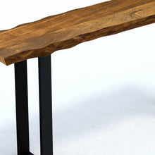 Load image into Gallery viewer, Solid Wood Distressed Sled Console Table - Brown And Black
