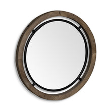 Load image into Gallery viewer, 28" Round Framed Accent Mirror - Brown
