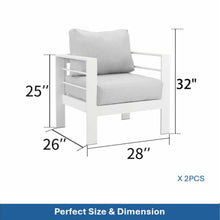 Load image into Gallery viewer, Modern All-Weather Patio Armchairs &amp; Thick Cushions (Set of 2)
