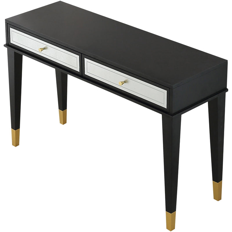 Console Table And Drawers - Black And Silver And Gold