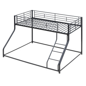 Metal Floor Bunk Bed, Twin XL over Queen, Black