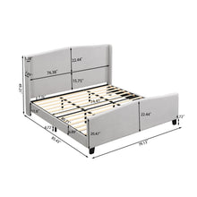 Load image into Gallery viewer, Platform Bed Frame With Tall Headboard And High Footboard
