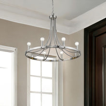 Load image into Gallery viewer, Candle Style Eight Light Metal Dimmable Chandelier - Silver
