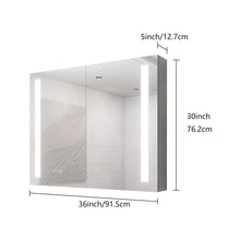 Load image into Gallery viewer, LED Medicine Cabinet With Mirror, Double Door With Defogger, Dimmer, Surface Mount
