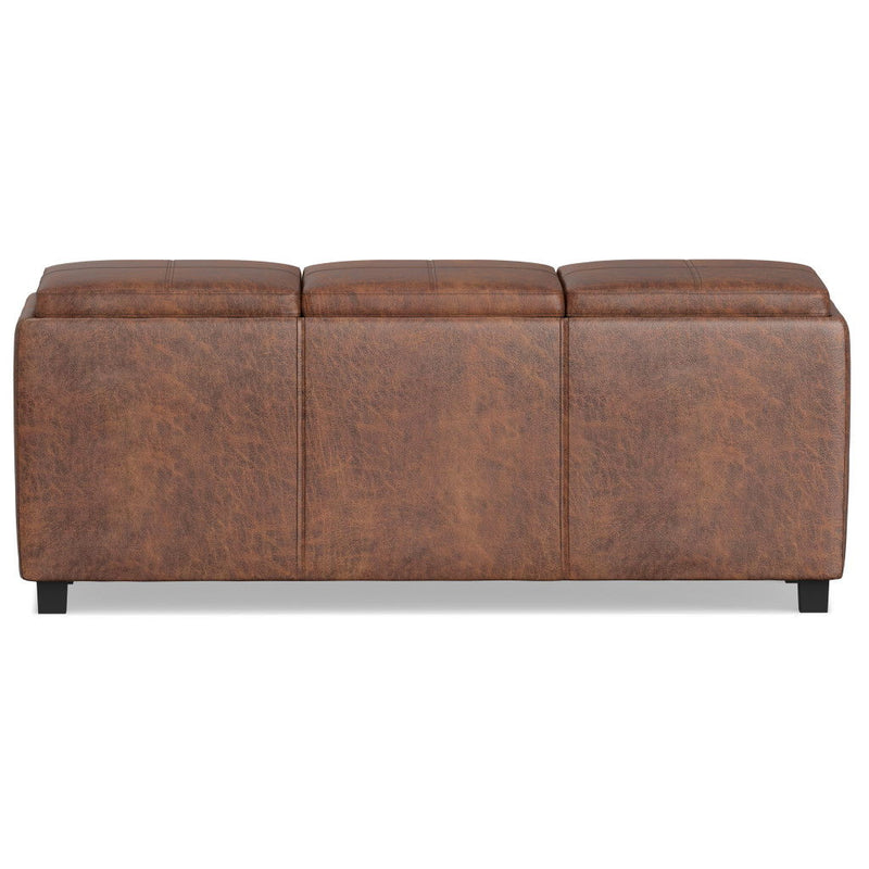 Upholstery Storage Ottoman - Brown / Dark Brown