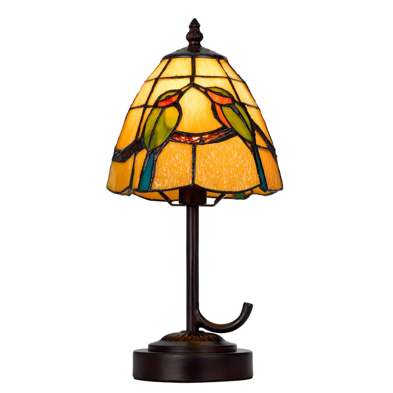 Birds Round Tiffany Lamp With Cone Shade - Bronze