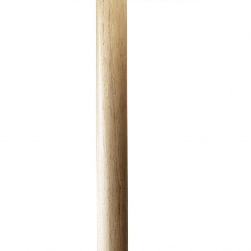Solid Wood Traditional Shaped Floor Lamp With Drum Shade - Natural / White