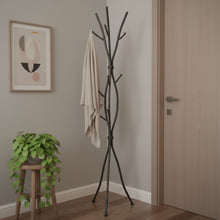 Load image into Gallery viewer, 74" Metal Modern Tree Branch Coat Rack - Black
