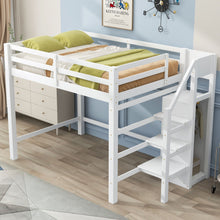 Load image into Gallery viewer, Loft Bed With Built In Storage Wardrobe And Staircase
