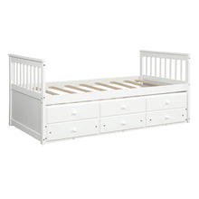 Load image into Gallery viewer, TOPMAX Captain&#39;s Bed Twin Daybed with Trundle Bed and Storage Drawers, White
