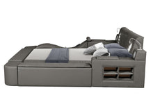 Load image into Gallery viewer, Zoya Smart Multifunctional Queen Size Bed Made with Wood in Gray
