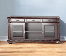 Load image into Gallery viewer, Wood Cabinet Enclosed Storage TV Stand - Dark Brown
