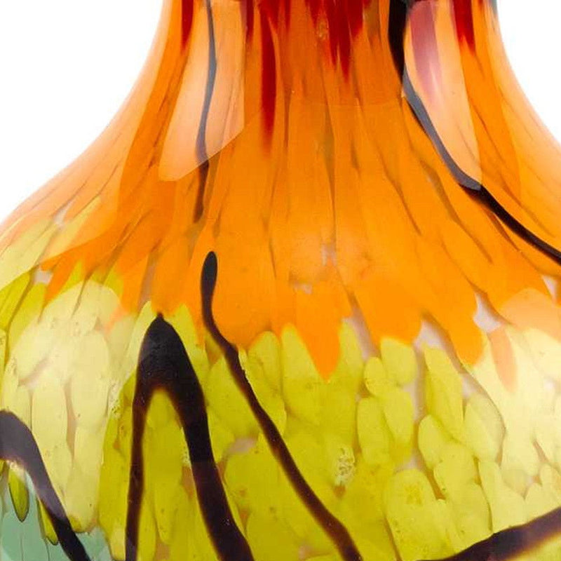 Abstract Urn Handblown Table Vase - Black / Blue / Red