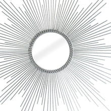Load image into Gallery viewer, 32" Metal Sunburst Geometric Framed Accent Mirror - Silver
