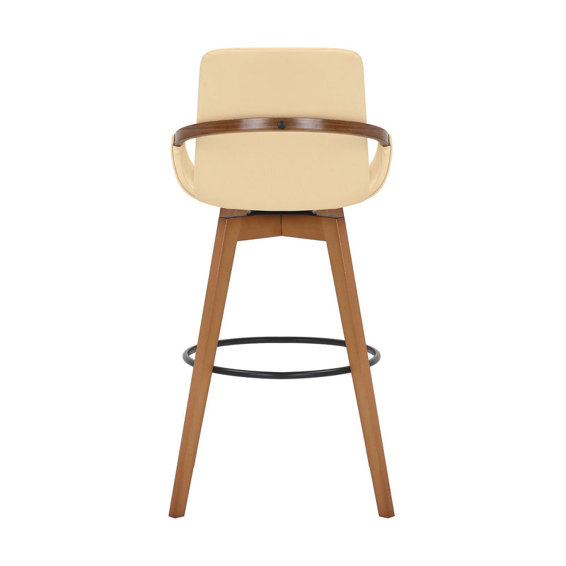 Swivel Bar Height Bar Chair - Cream / Black