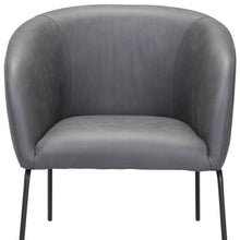 Load image into Gallery viewer, Faux Leather Barrel Chair - Gray And Black
