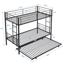 Load image into Gallery viewer, METAL Bunk Bed with trundle  Black
